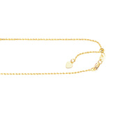 10K Gold 0.95Mm Adjustable Rope Chain